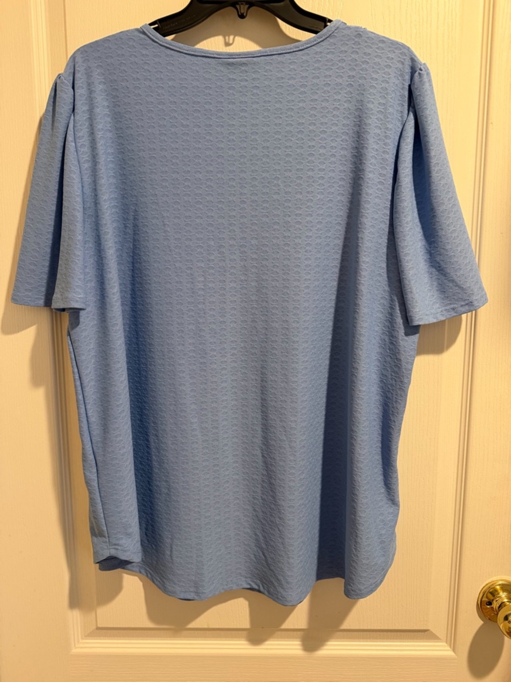 Ruby Rd. Pale Blue Split V-Notch Knit Top - Picture 5 of 6